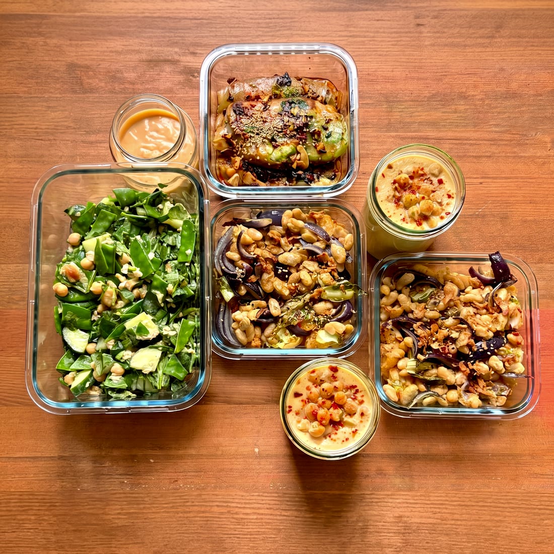 Weekly menu with multiple prepared dishes