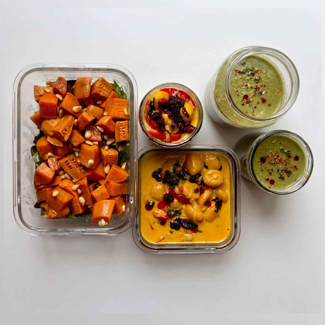 Kichererbsen-Curry mit frischem Salat